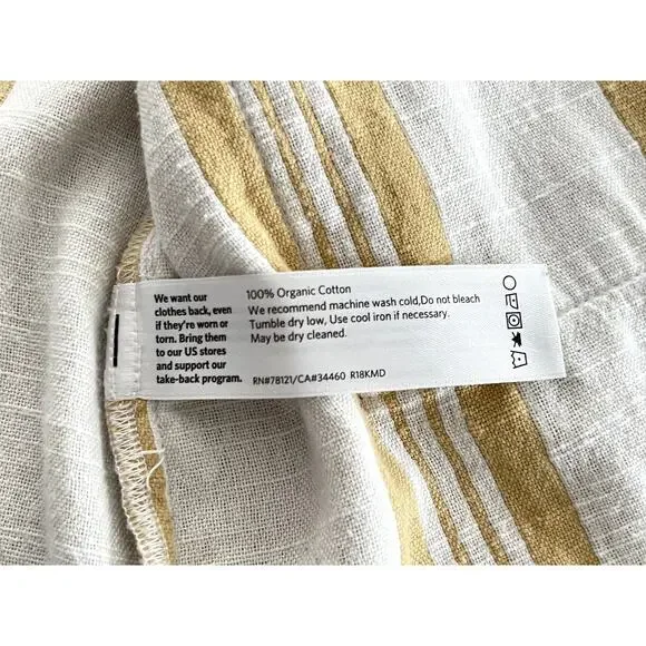 Eileen Fisher Sz S/M Striped Kimono Jacket Organic Cotton Lagenlook Boho Casual - Picture 12 of 12